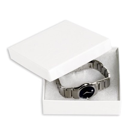 Bsc Preferred 3-1/2 x 3-1/2 x 1'' White Jewelry Boxes, 100PK BUY00021794